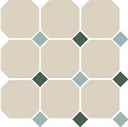 керамическая плитка универсальная TOP CER octagon new 4416 oct13+18-a white octagon 16-turquoise 13 + green 18 dots 30x30