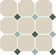 керамическая плитка универсальная TOP CER octagon new 4416 oct18+13-b white octagon 16-green 18 + turquoise 13 dots 30x30