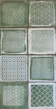 керамическая плитка настенная DECOCER toscana green deco 20x20 - фото 2